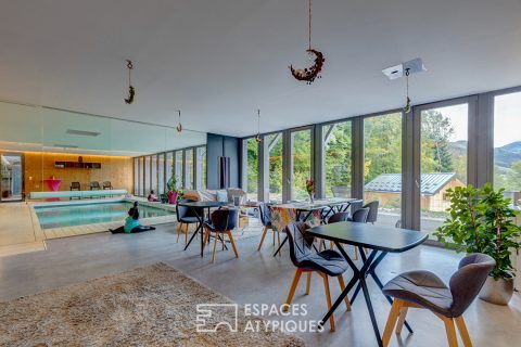 Chalet contemporain avec vue et espace bien être.
