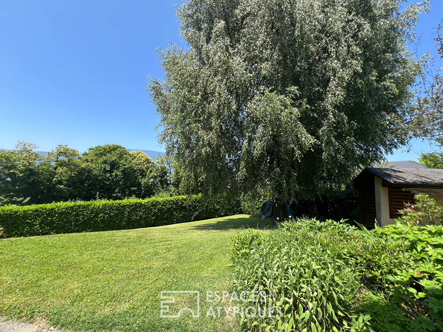 Seventies house with wooded garden