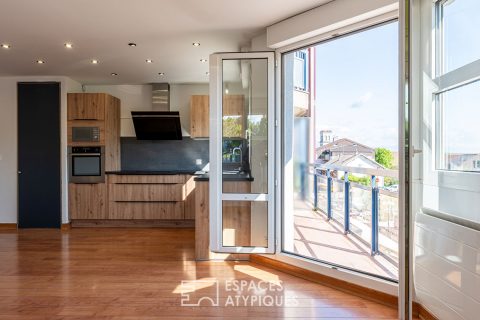 Triple terrace apartment in the heart of the village