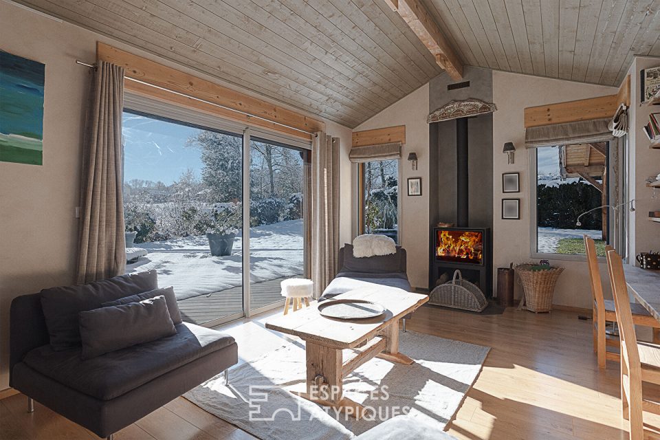 Maison ossature bois comme un refuge contemporain