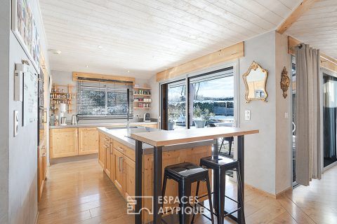 Maison ossature bois comme un refuge contemporain