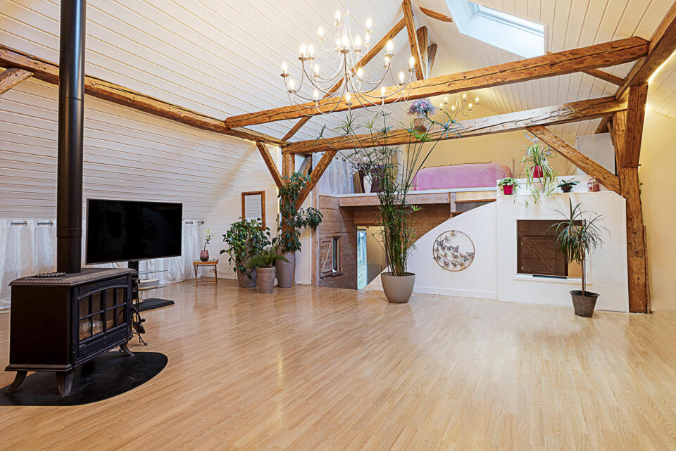 Ferme 1860 esprit loft avec vue montagne