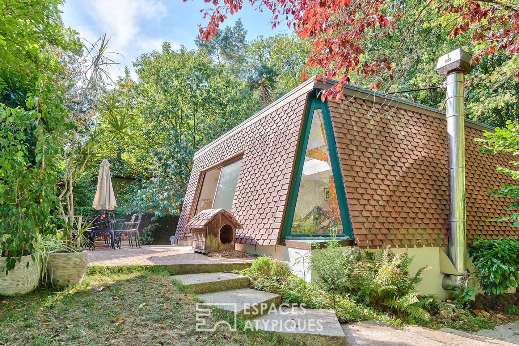 Architect house on the edge of the woods