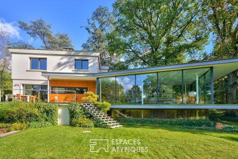 Aerial design house in an idyllic green setting