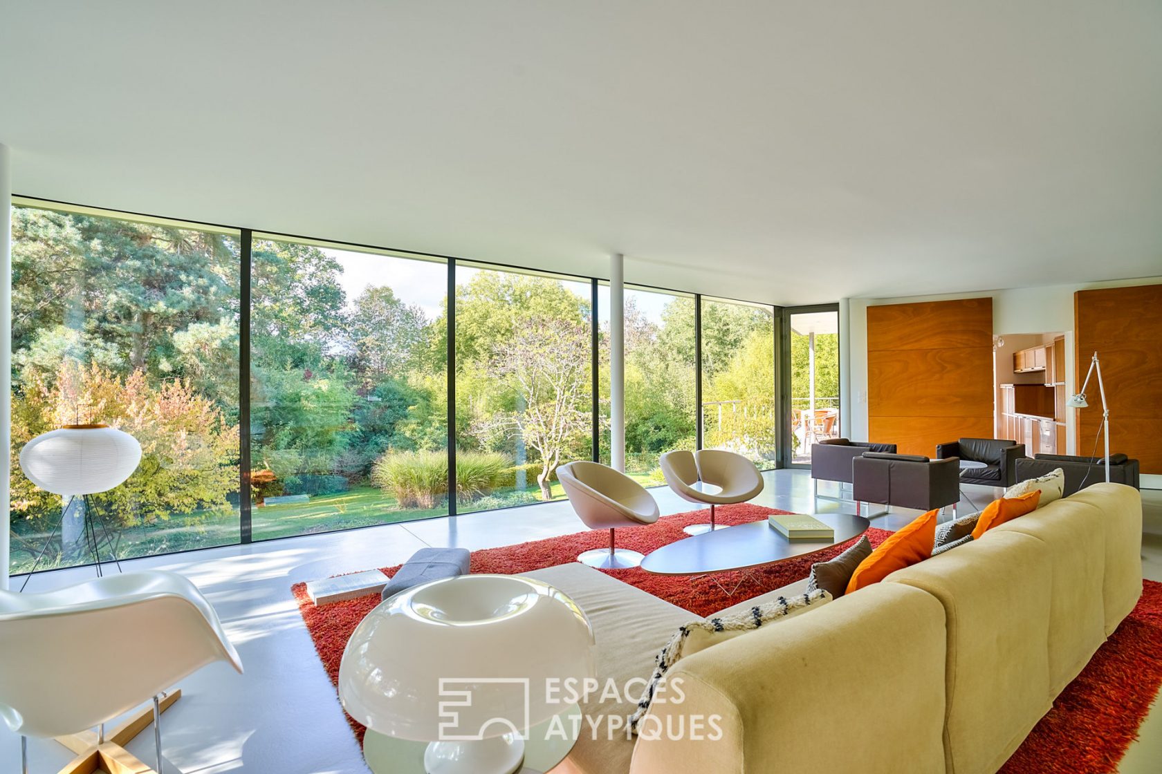 Aerial design house in an idyllic green setting