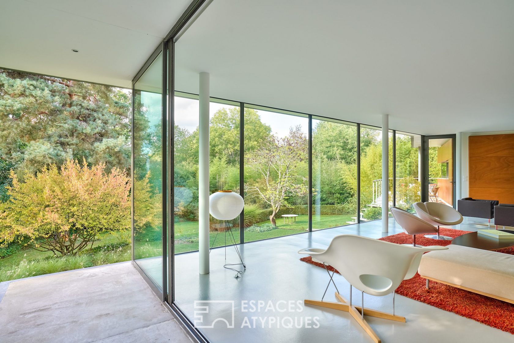 Aerial design house in an idyllic green setting
