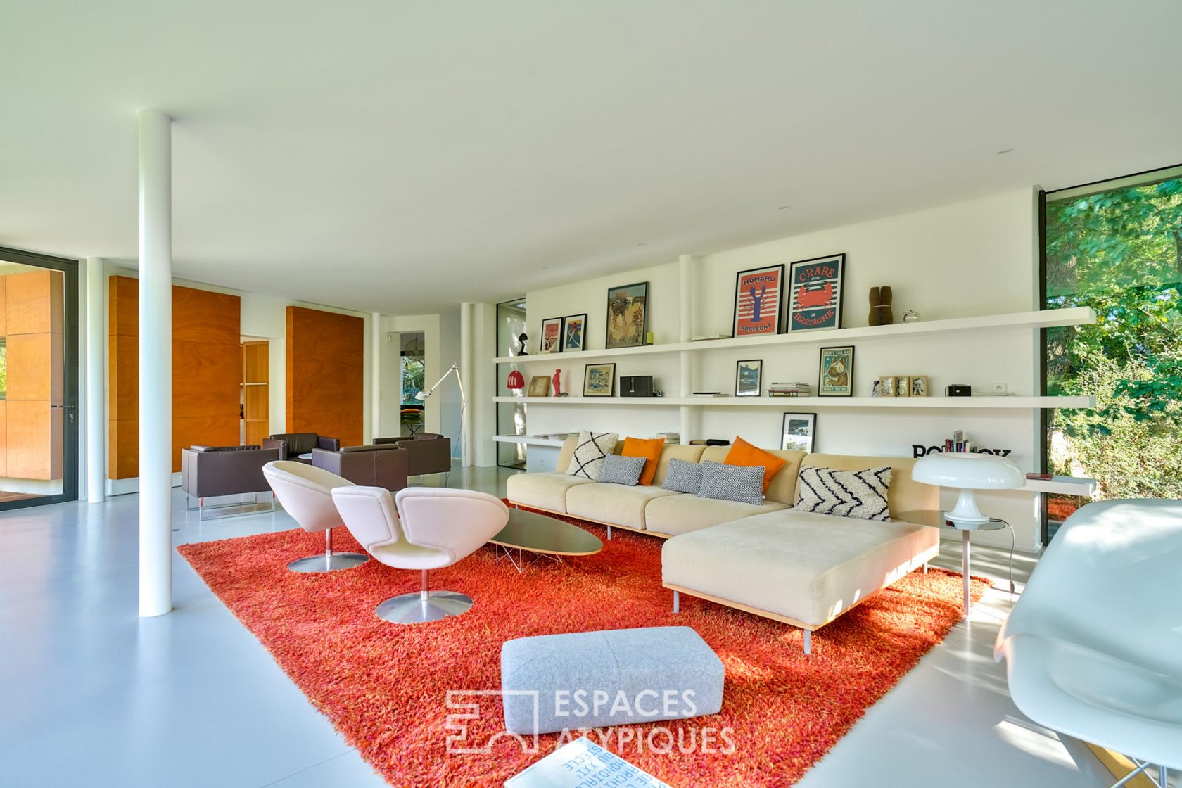 Aerial design house in an idyllic green setting