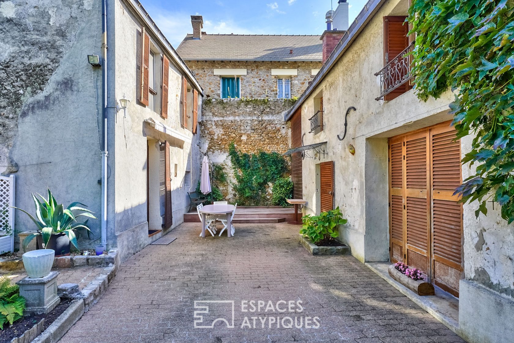 Village houses with garden