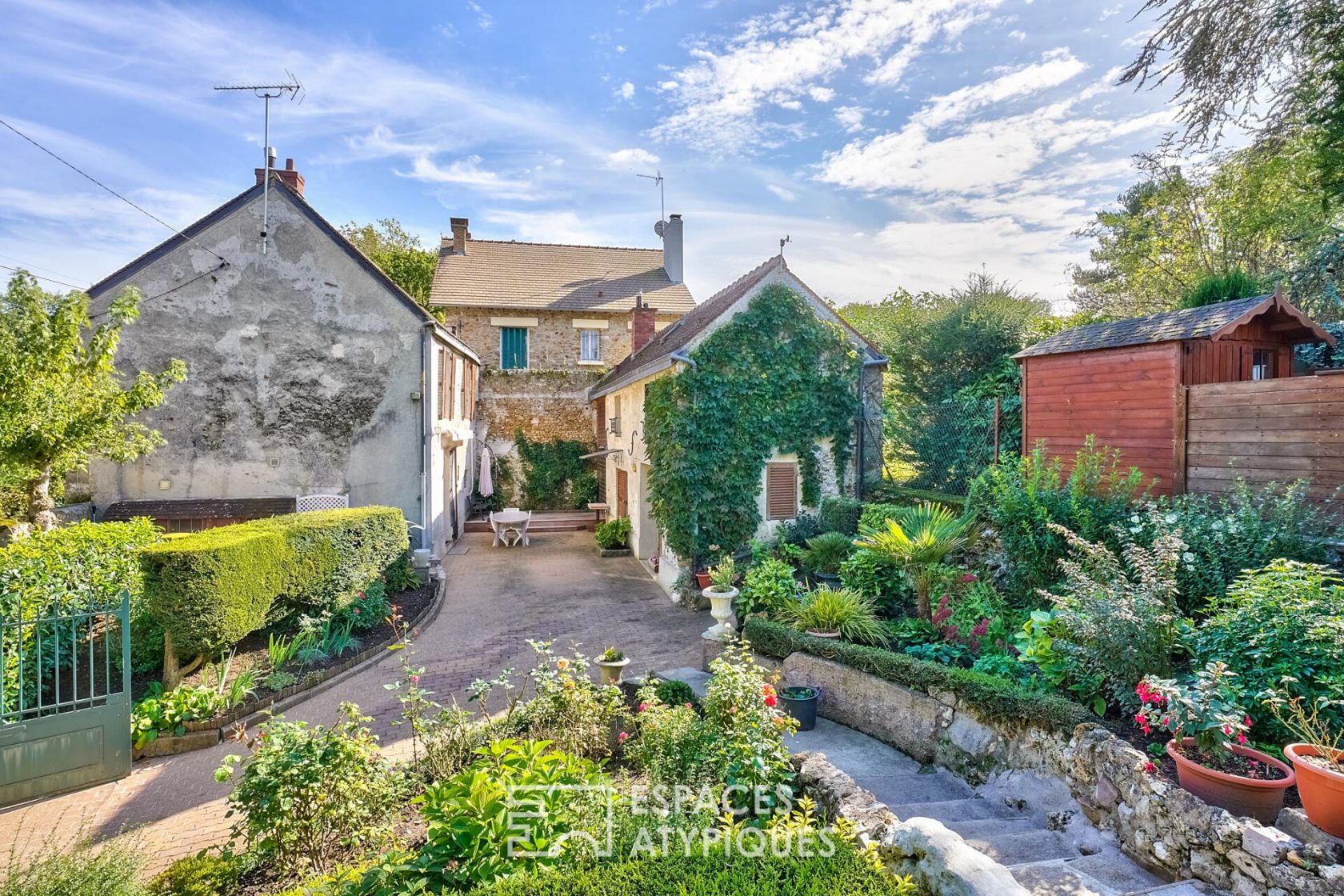 Village houses with garden