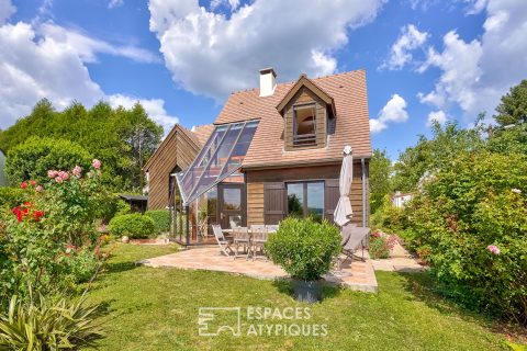 Timber frame house with panoramic view