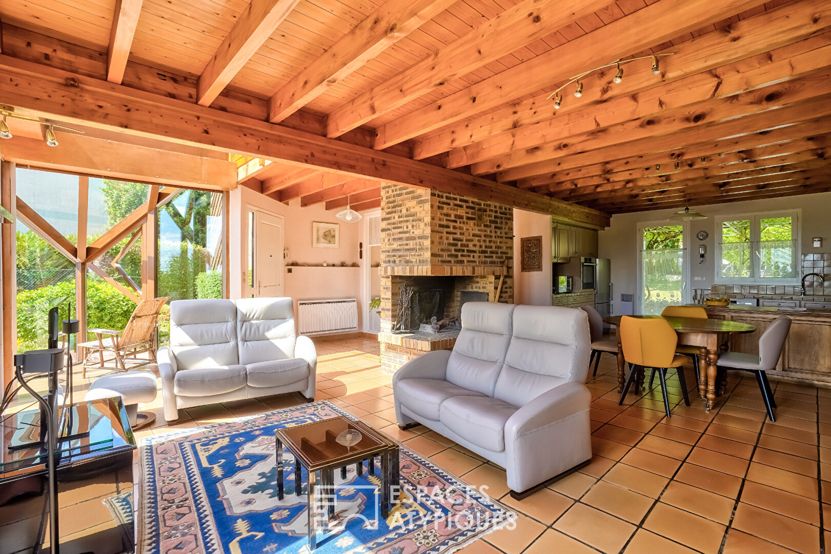 Timber frame house with panoramic view