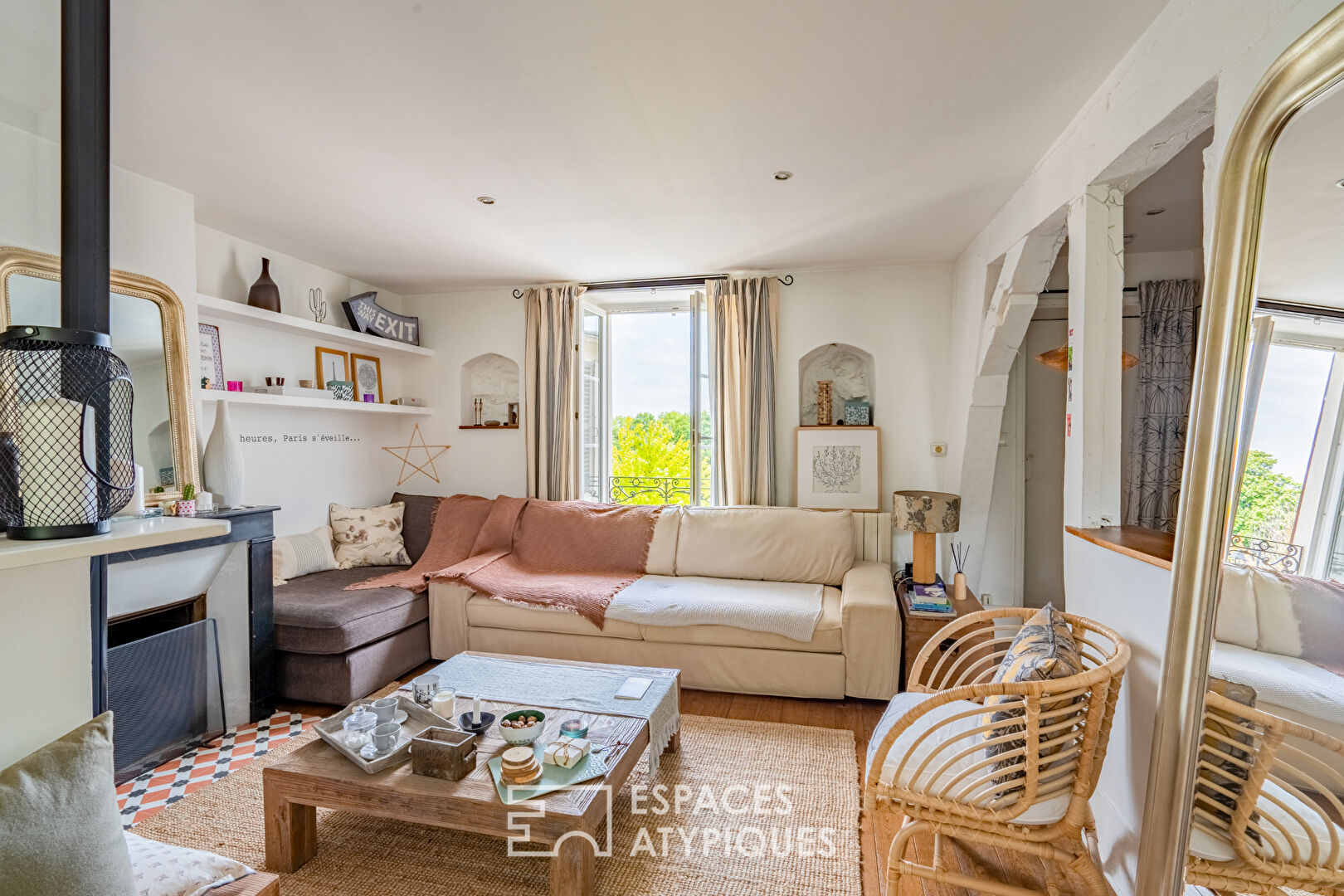 Cosy duplex en dernier étage avec vue sur Seine