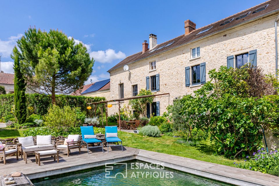 Maison en pierre, piscine, jardin bucolique et potentiel d'exception dans le Vexin