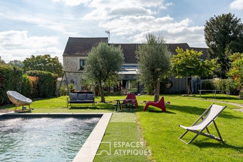 Contemporary charming house with swimming pool in Sonchamp