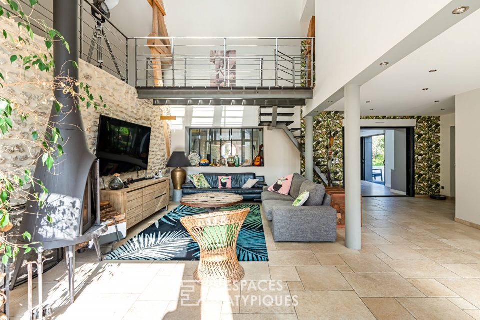 Maison de charme contemporaine avec piscine à Sonchamp