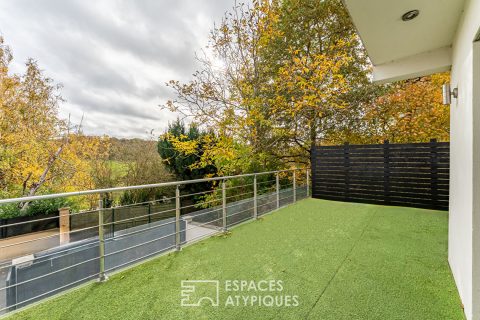 Architect house with terrace and garden