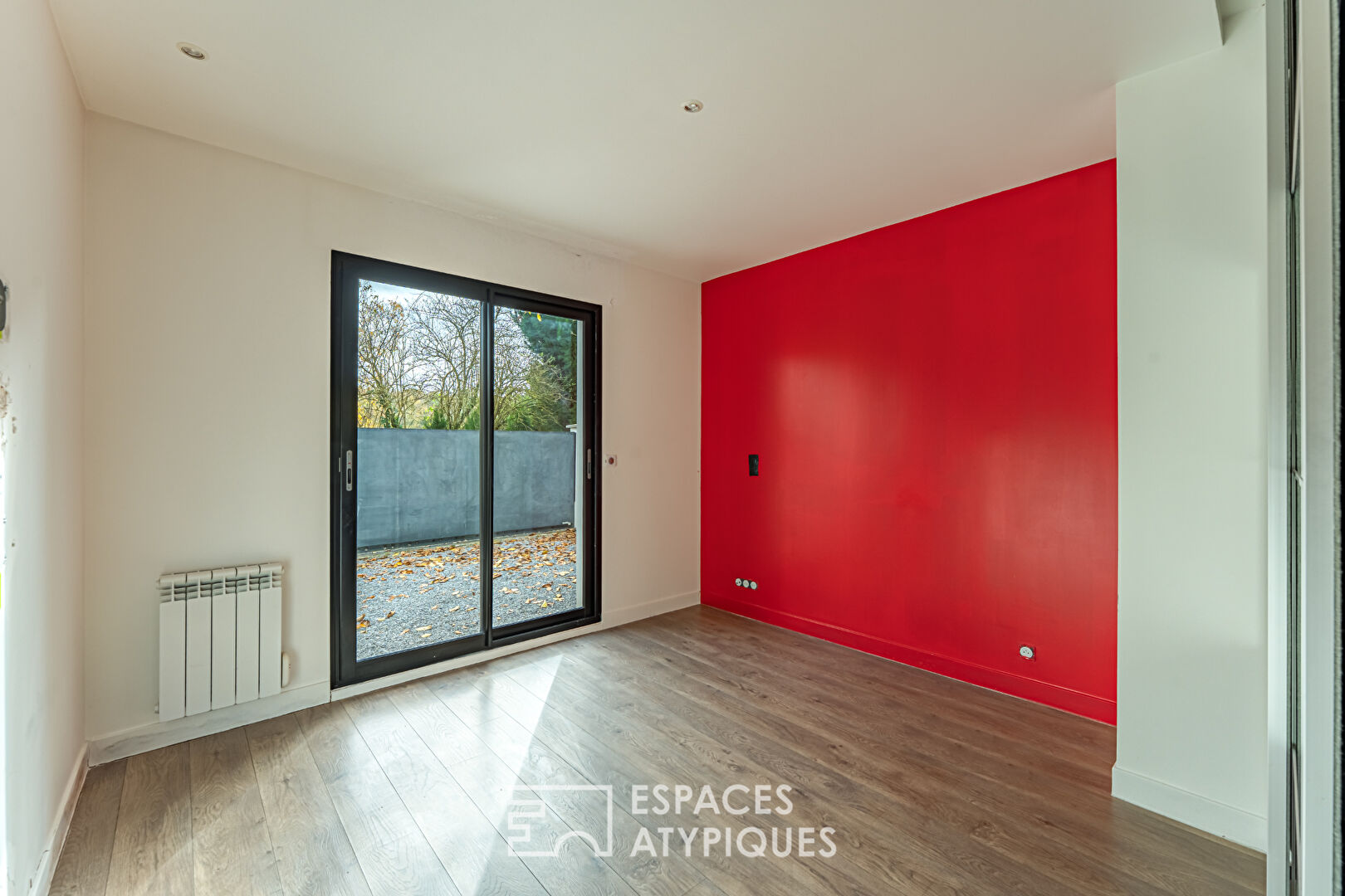 Architect house with terrace and garden