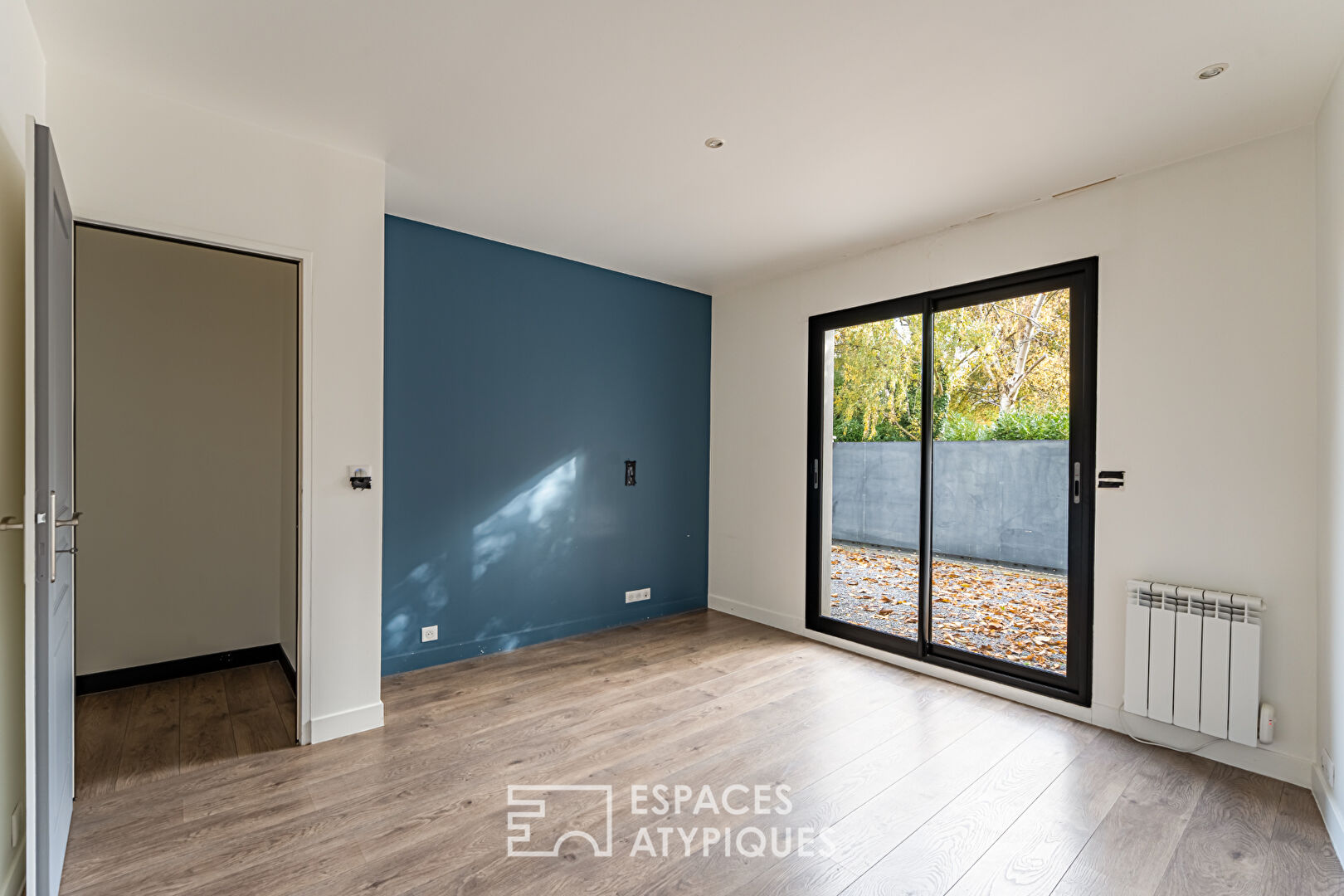 Architect house with terrace and garden