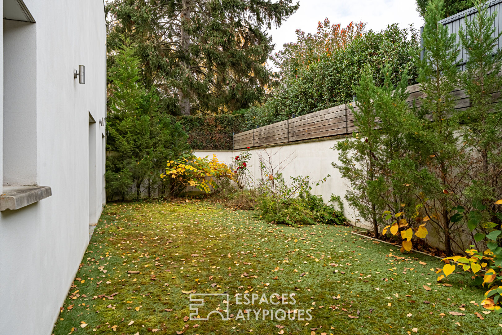 Architect house with terrace and garden