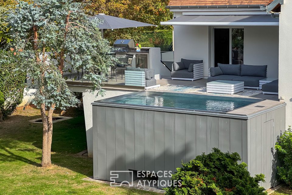 Verneuil-sur-Seine : rare maison A/A et piscine en centre-ville