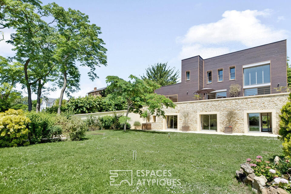 Maison contemporaine avec vue sur la Seine et piscine intérieure