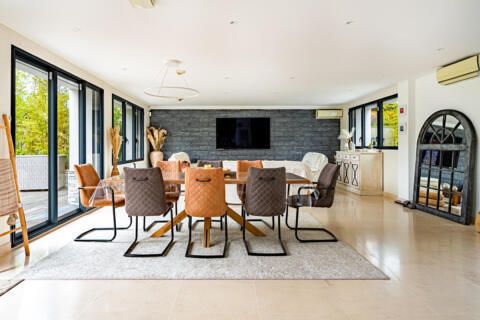 Contemporary house with indoor pool and landscaped garden