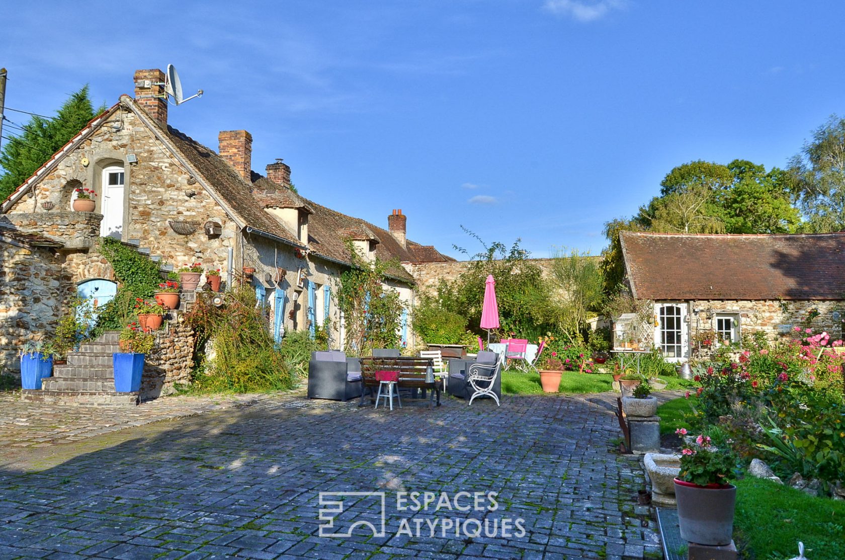 Old farmhouse with playful decoration