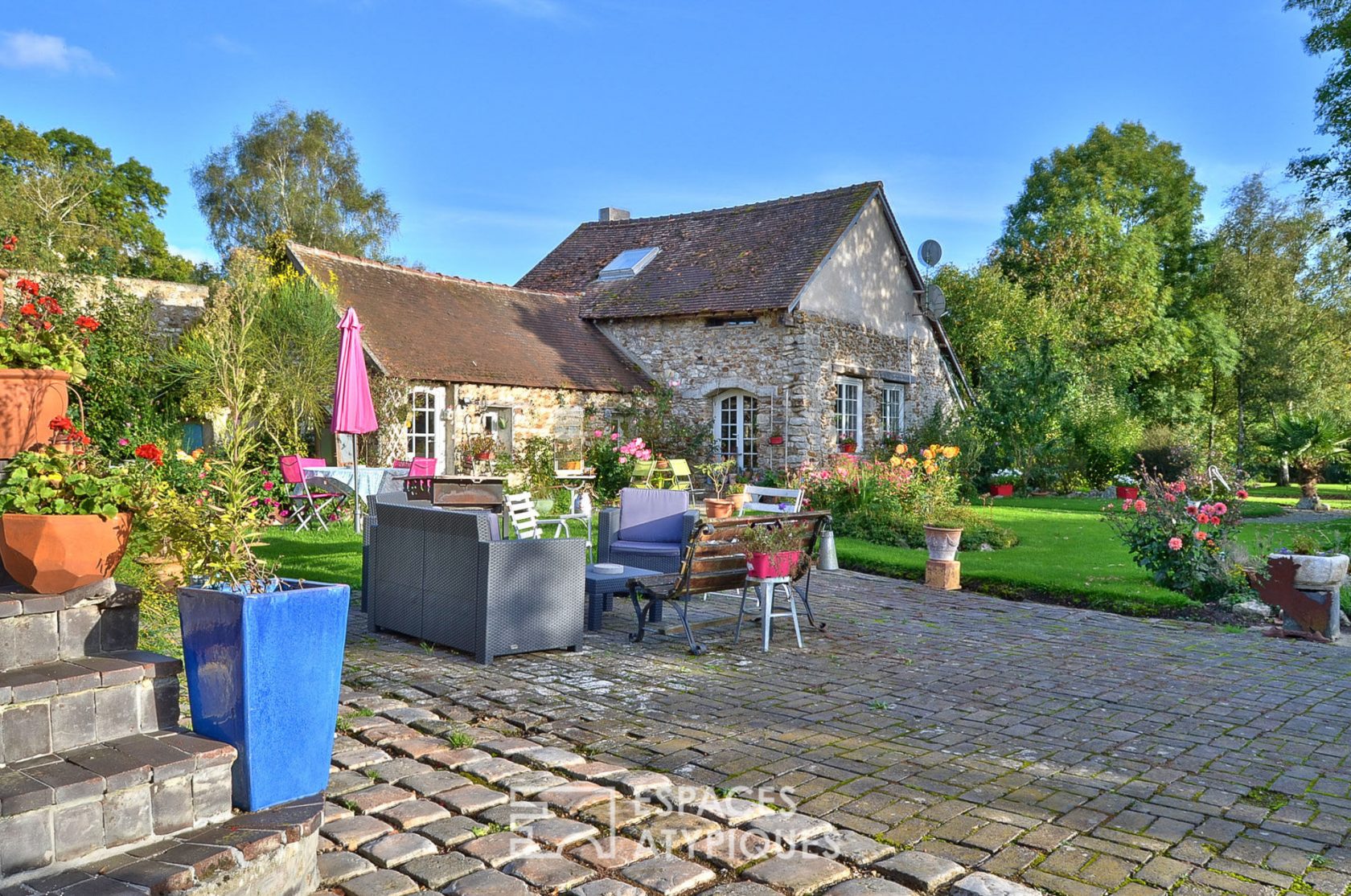 Old farmhouse with playful decoration