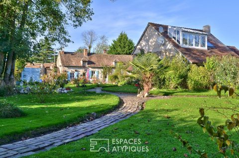 Old farmhouse with playful decoration