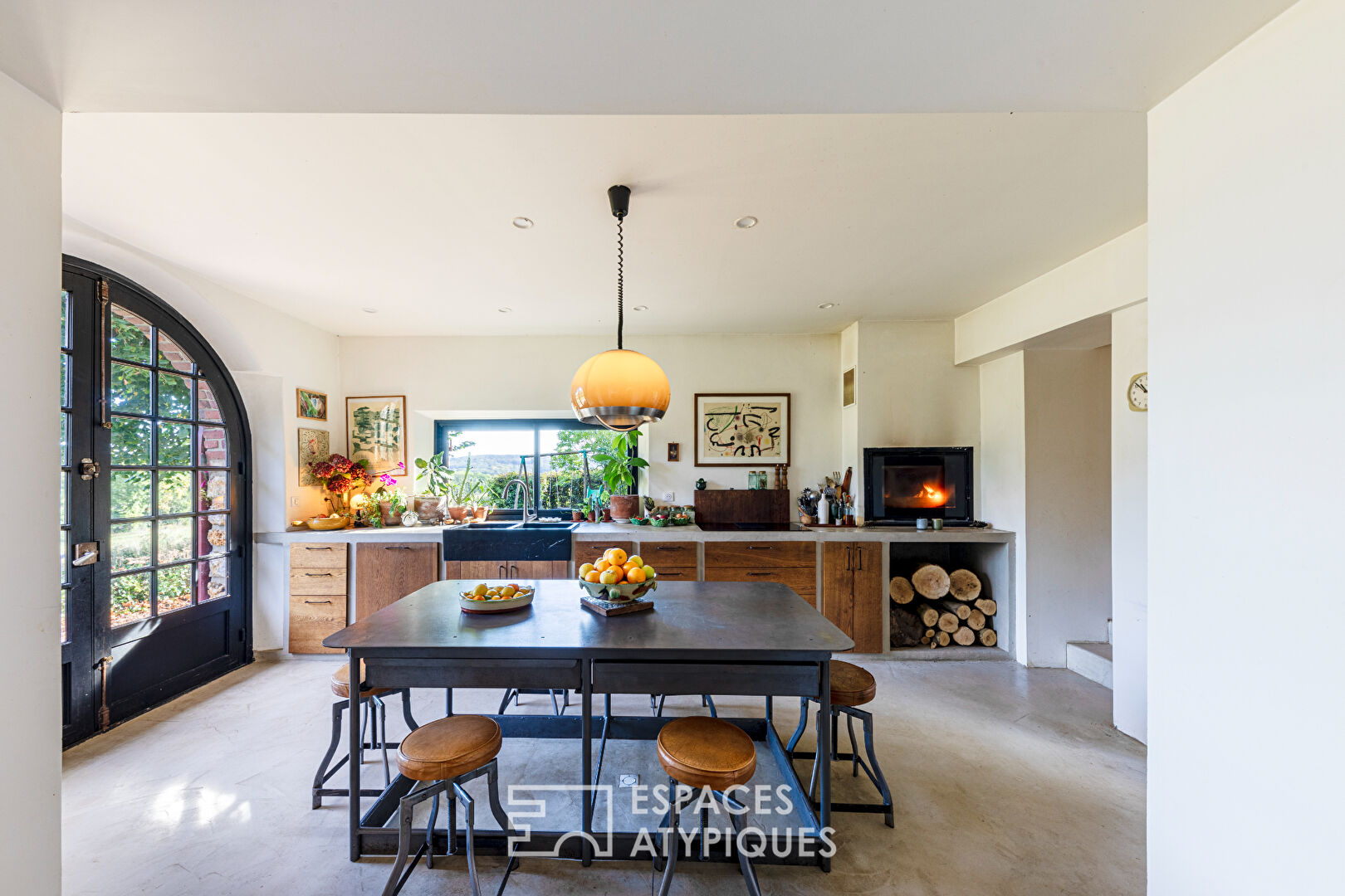 Estate in the Vexin with renovated stone farmhouse and outbuildings