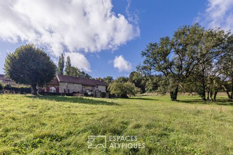 Estate in the Vexin with renovated stone farmhouse and outbuildings