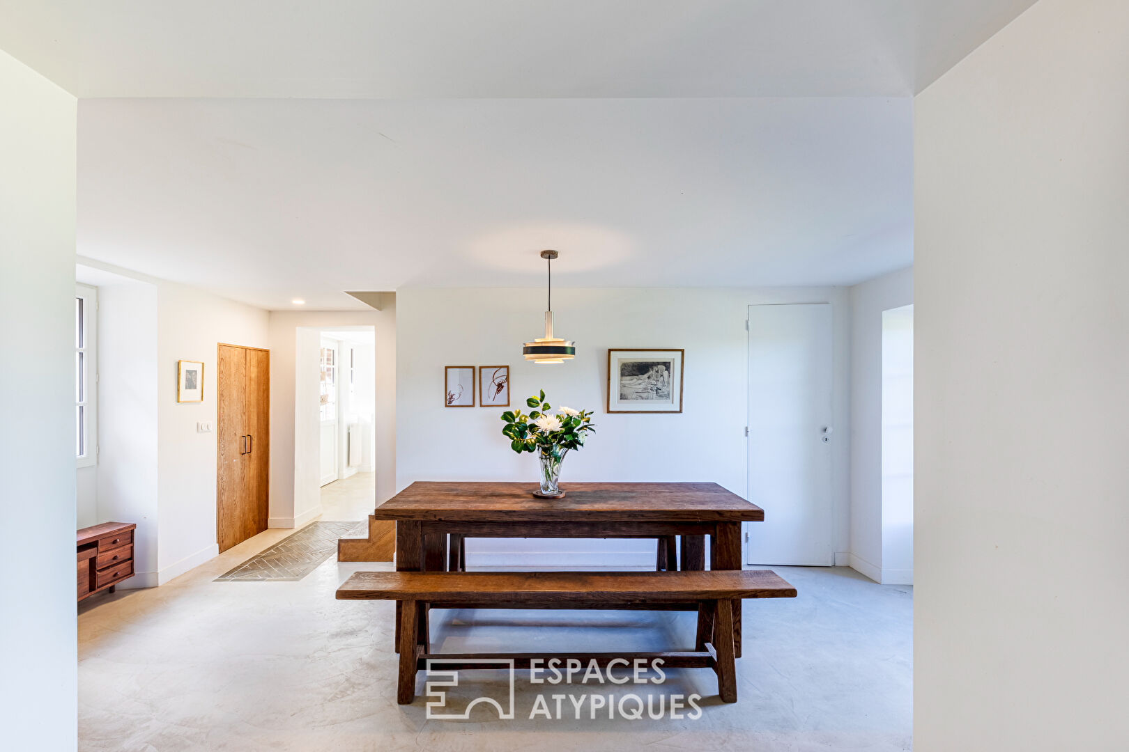 Estate in the Vexin with renovated stone farmhouse and outbuildings