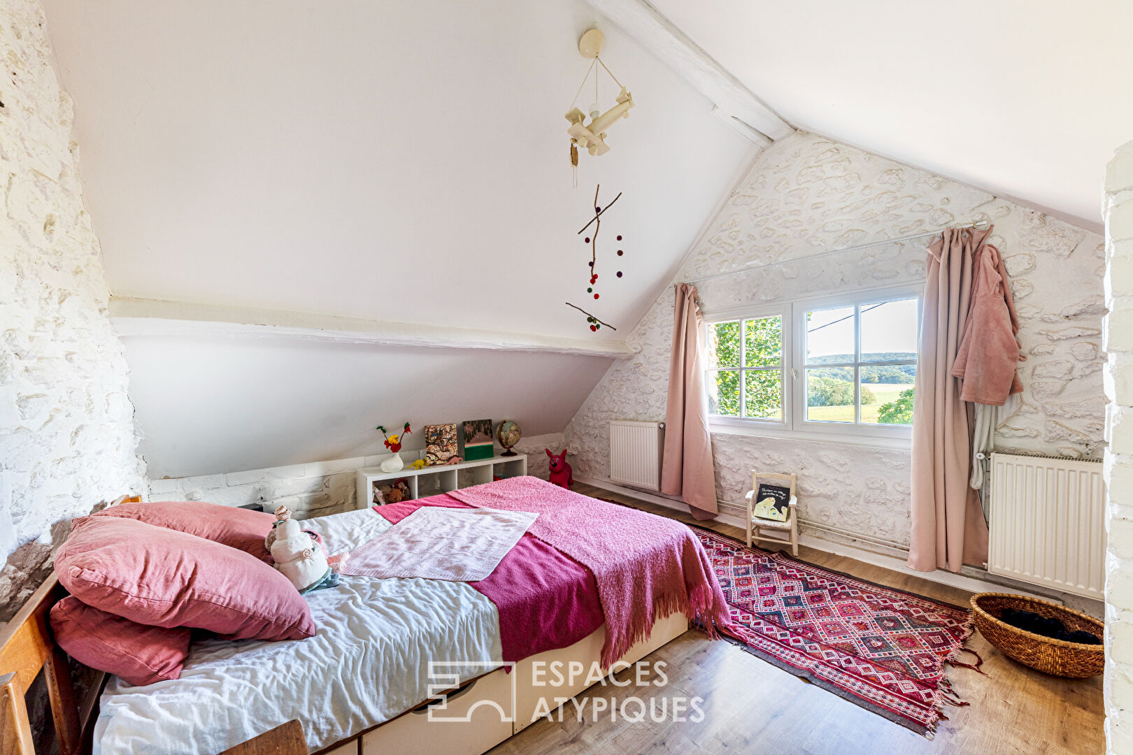Estate in the Vexin with renovated stone farmhouse and outbuildings