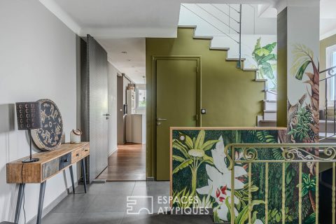 Large family house with swimming pool and its outbuilding