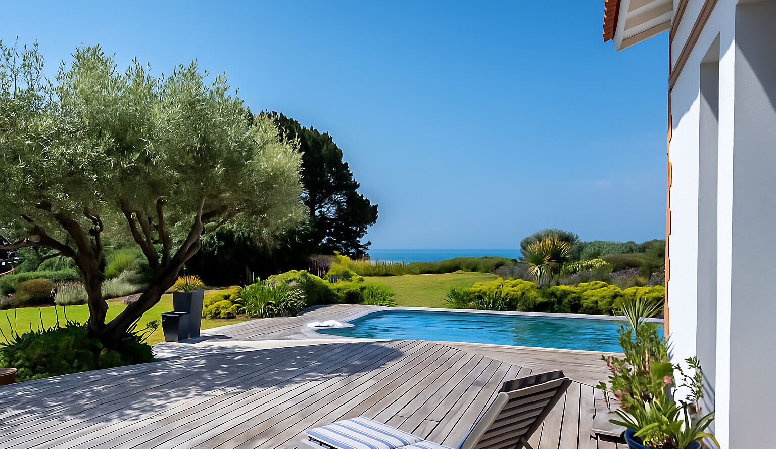 Villa d’exception surplombant l’océan avec piscine sur son parc paysagé