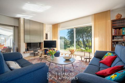 Maison d&rsquo;architecte vue mer avec piscine et jardin de pins à vendre au Pouliguen