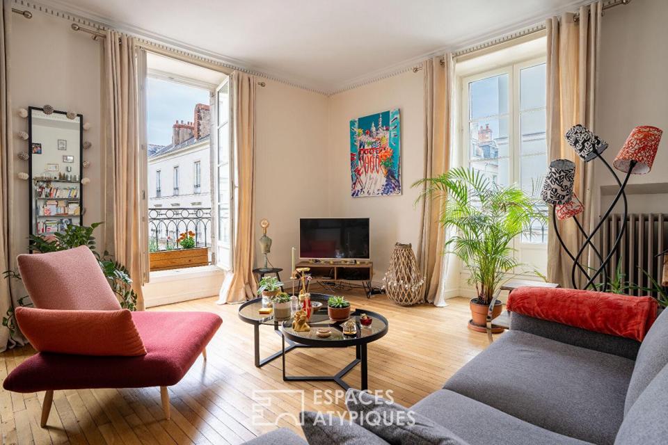 Charme et délicatesse pour cet appartement  (75m2)de ville au coeur de la cité nantaise