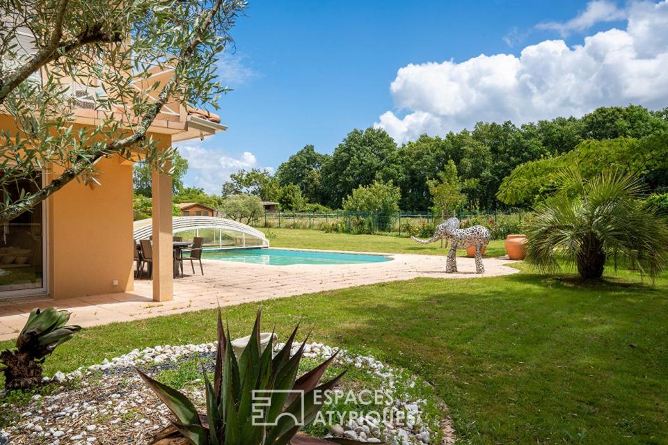 Maison familiale avec piscine au calme proche bourg