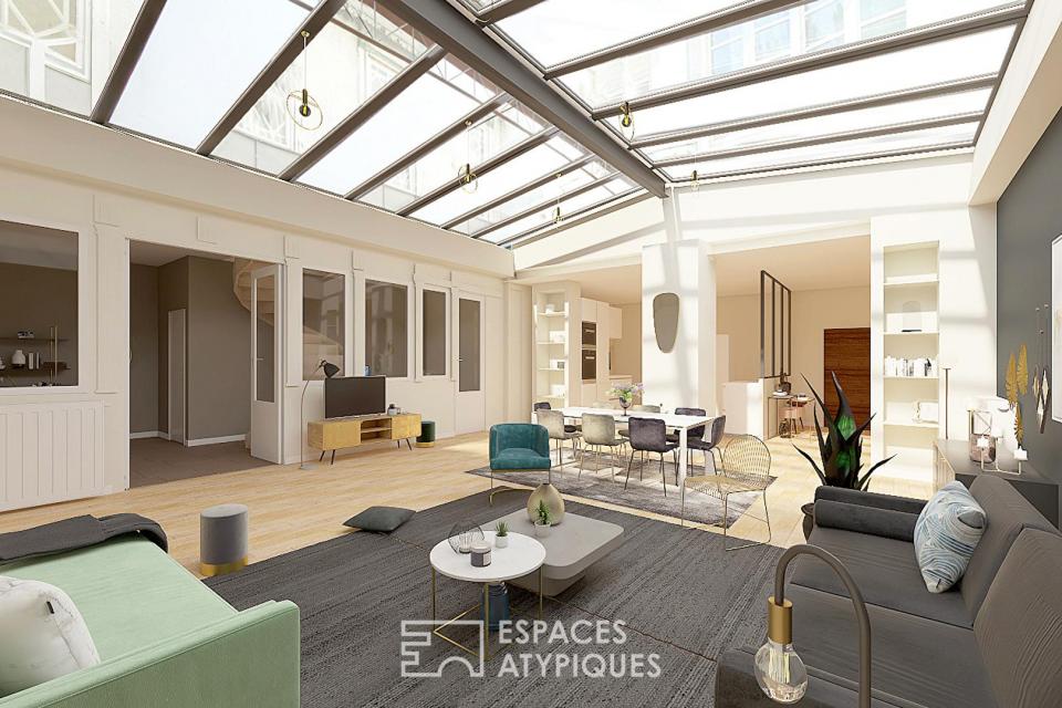 Élégance et lumière : un loft d'exception sous verrières au coeur du Triangle d'Or