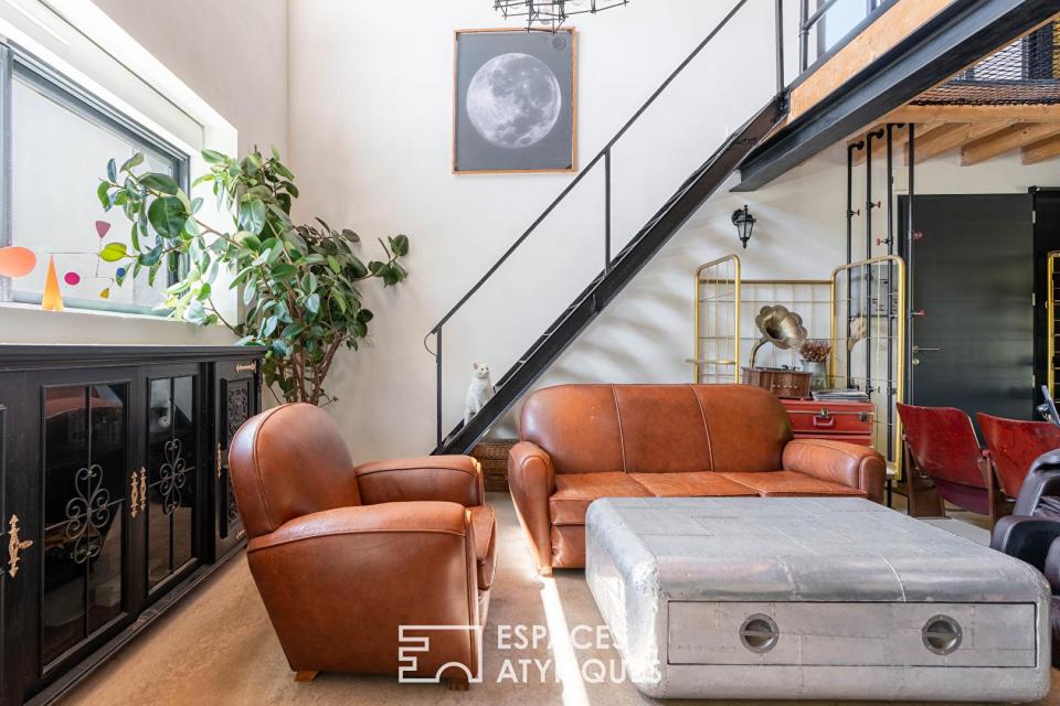 Loft de caractère à l'esthétique industrielle vintage
