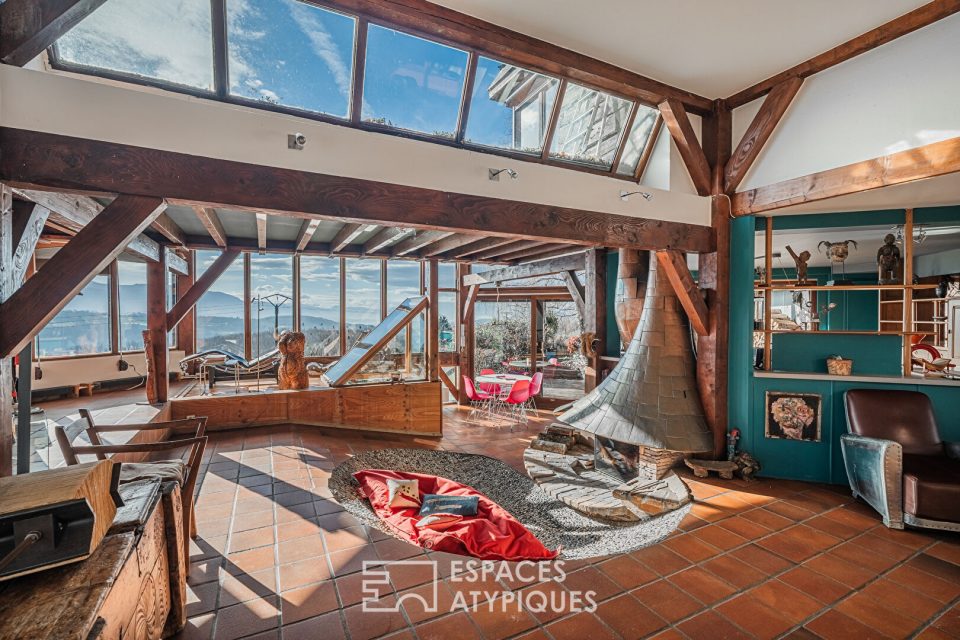 Maison bois moderniste et son atelier d'artiste