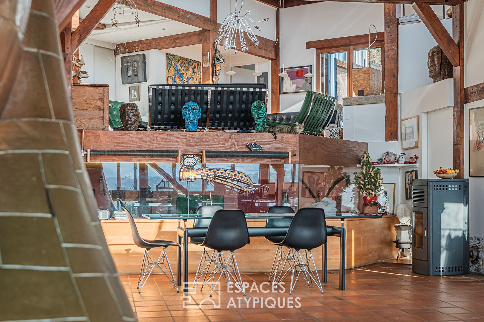 Maison bois moderniste et son atelier d&rsquo;artiste