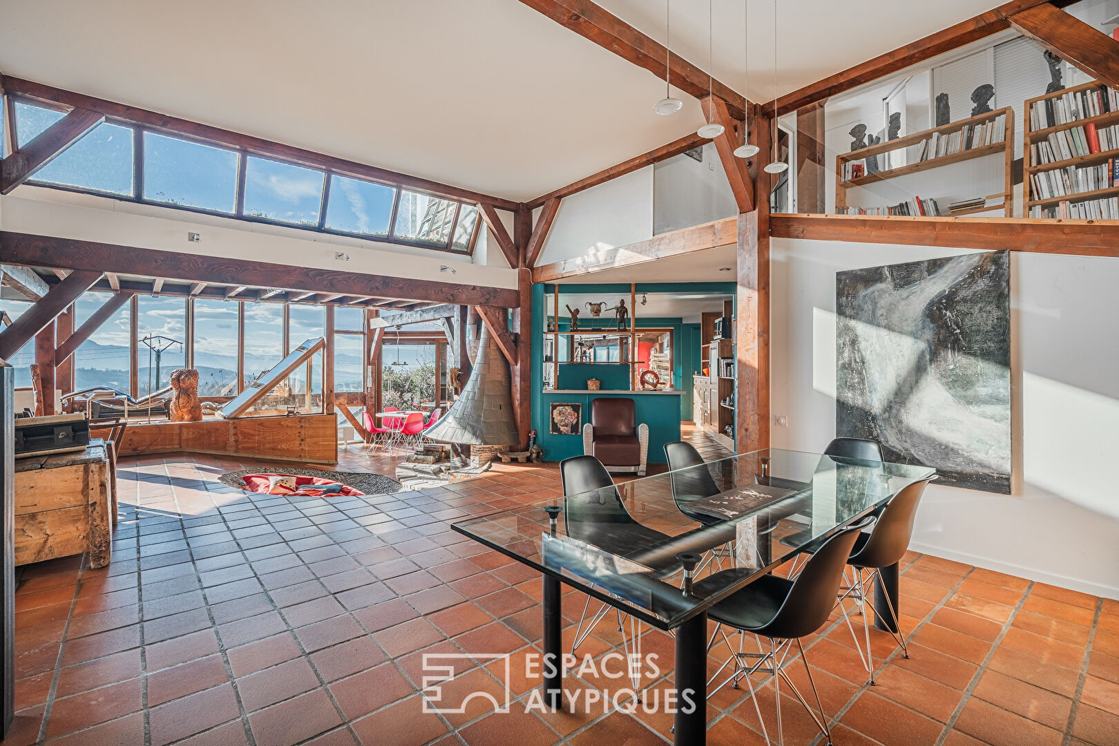 Maison bois moderniste et son atelier d&rsquo;artiste