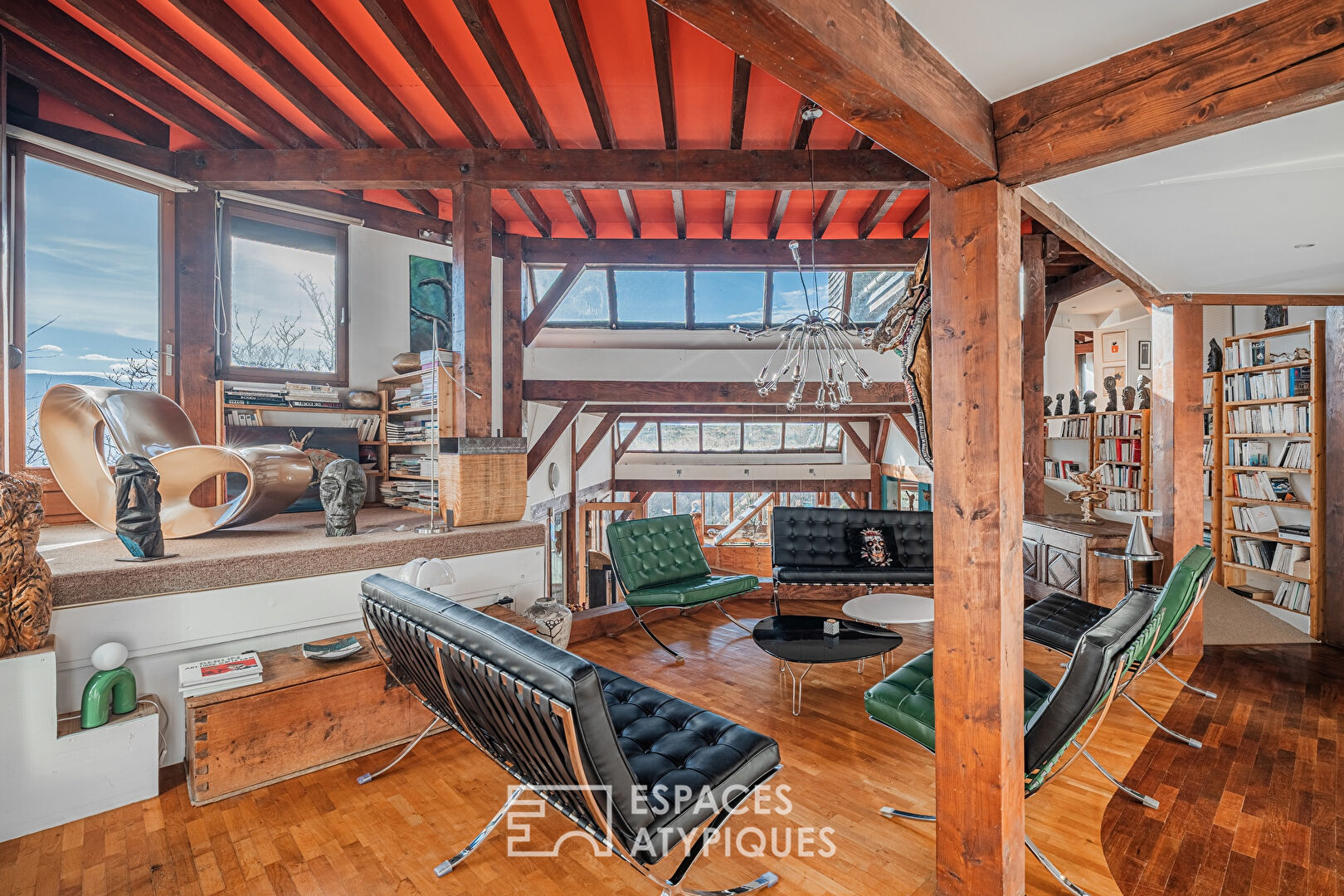 Maison bois moderniste et son atelier d&rsquo;artiste