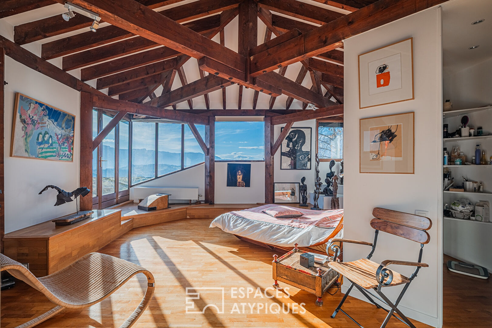 Maison bois moderniste et son atelier d&rsquo;artiste