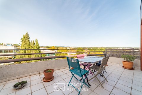 Dernier étage, vue panoramique sur pic st loup