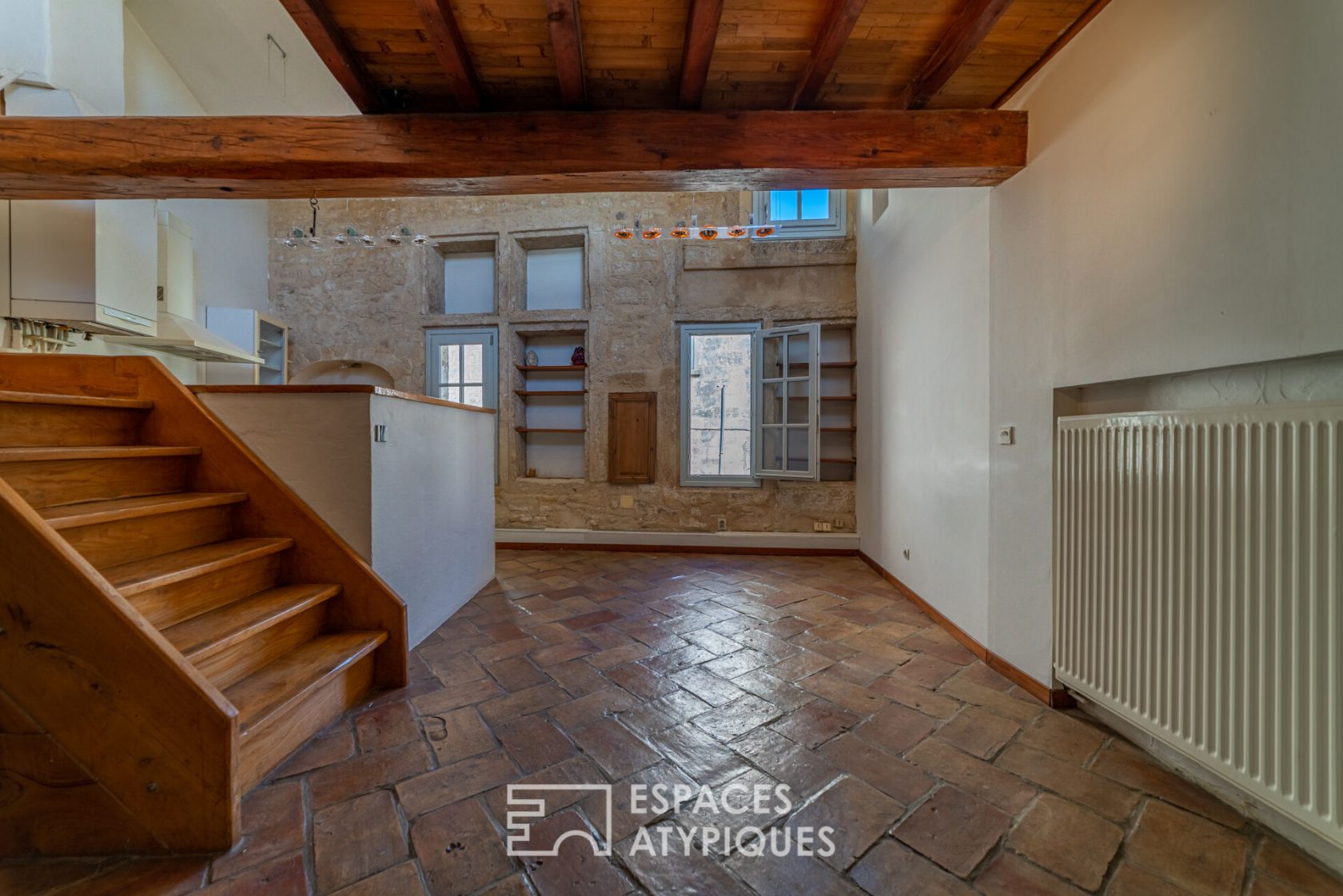 Duplex with panoramic view over the rooftops of Pignan