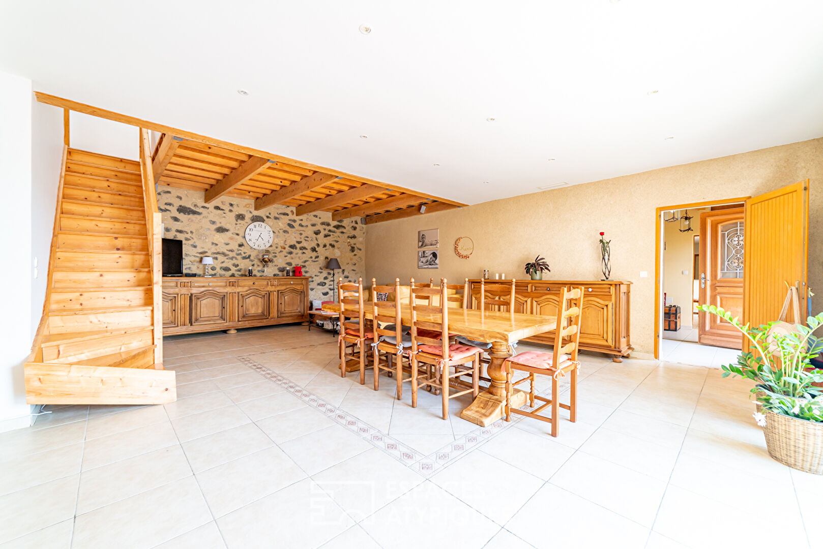 Old renovated barn with panoramic view