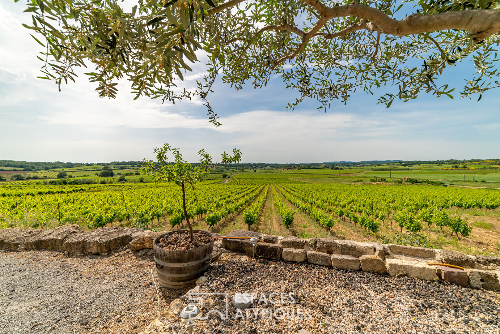 Old renovated barn with panoramic view