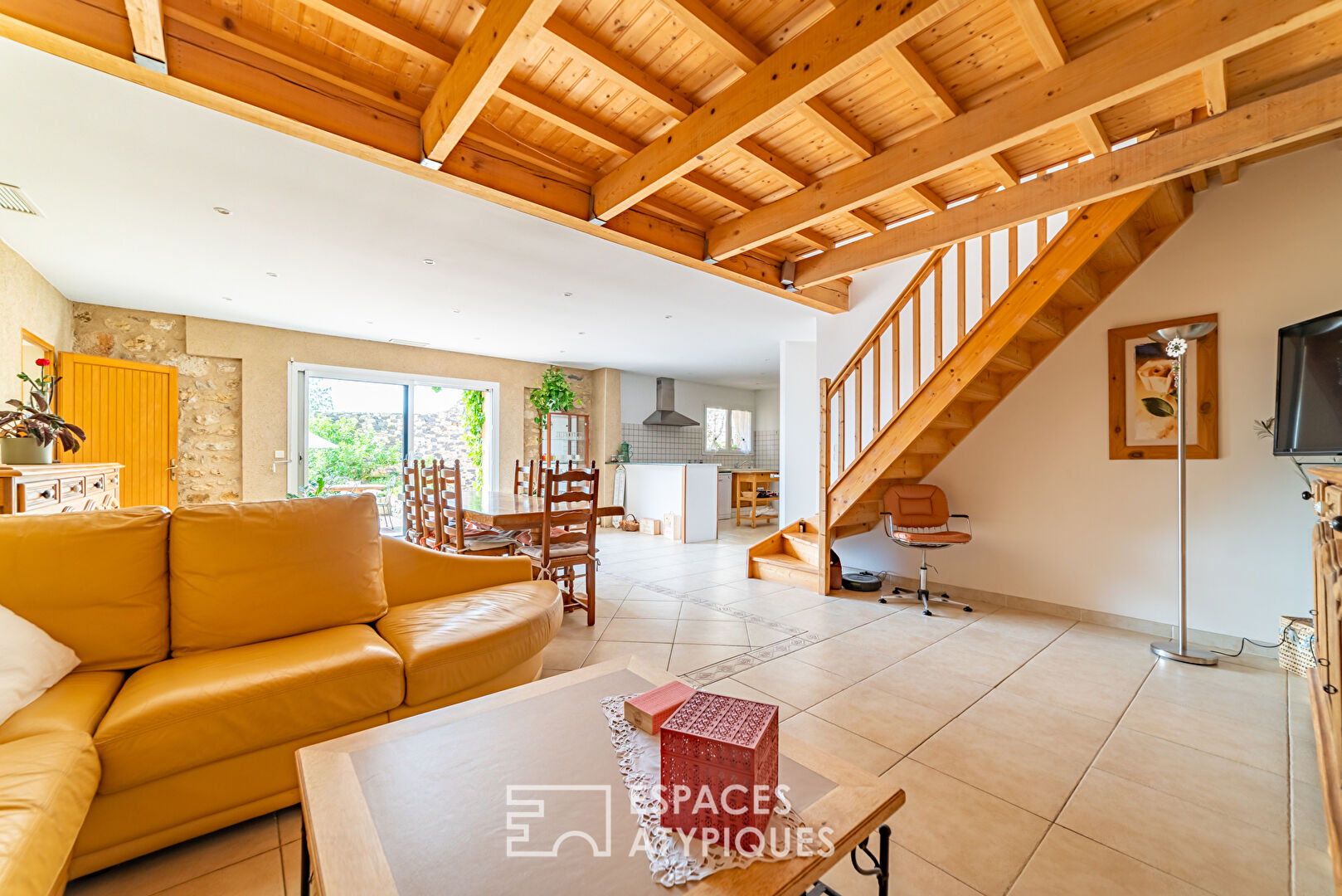 Old renovated barn with panoramic view